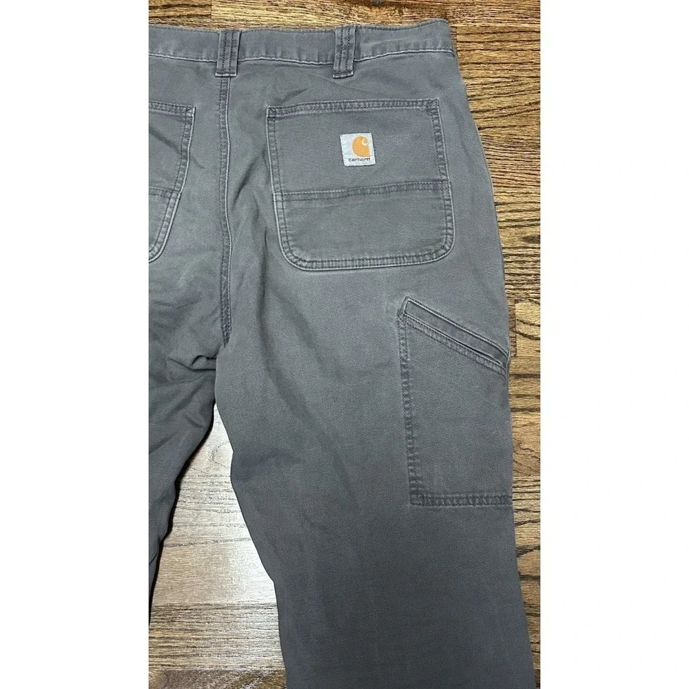 Carhartt Mens Gray Relaxed Fit Rugged Workwear Pants 102291 039 Men's Sz 34x30